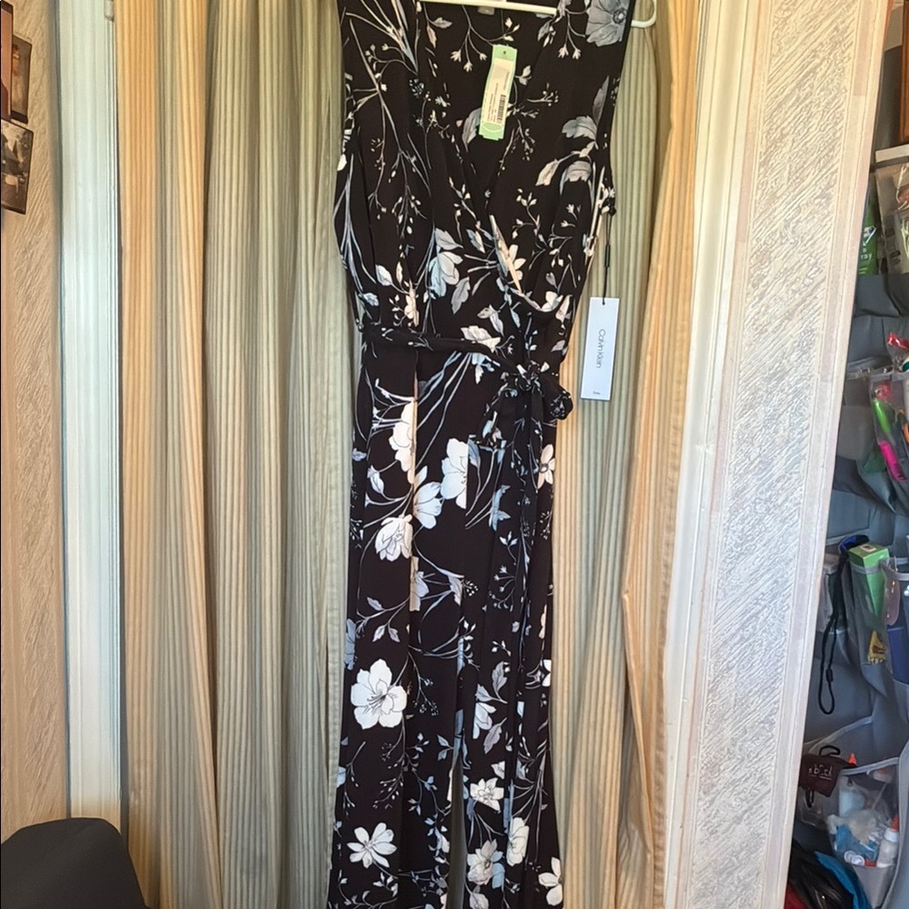 Calvin Klein Monochrome Floral Maxi Dress
